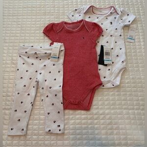 Tommy Hilfiger 3-Piece Baby Set in Red and White